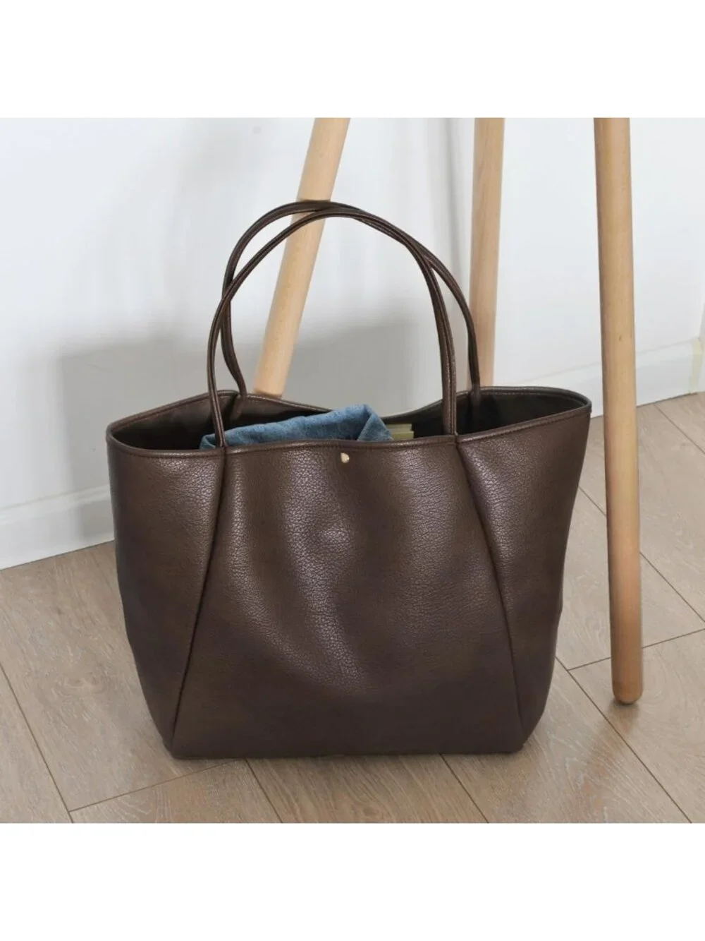 Oversized PU Leather Tote Bag for Women | Stylish Weekender Shopper Purse